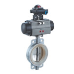 Pneumatic butterfly valve to the clamp