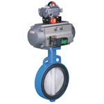 Pneumatic center line butterfly valve to the clamp